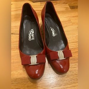 Ferragamo red pumps (6.5)